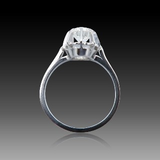 Solitaire en Or gris 18 Cts avec Diamant brillant 0,91 Cts G-VS2 (GIA)