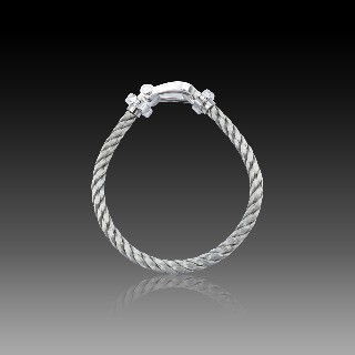 Bracelet Fred Force 10 en Or gris 18k et Diamants . Grand Modèle. 17 cm