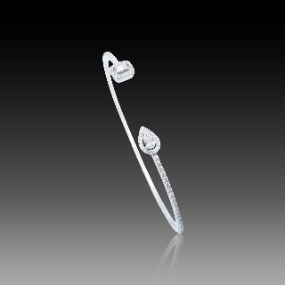 Bracelet Messika My Twin Skinny Diamants or gris 18K Petit modèle Bracelet Messika My Twin Skinny Diamants or gris 18K Petit modèle