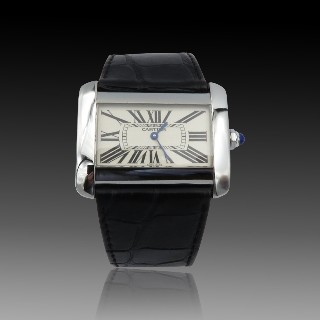 Montre Cartier Divan Dame acier Grand modèle Quartz