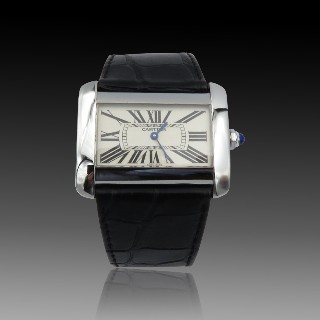 Montre Cartier Divan Dame acier Grand modèle Quartz Montre Cartier Divan Dame acier Grand modèle Quartz