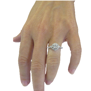 Solitaire en Or gris 18 Cts avec Diamant brillant 0,50 Cts G-VS2 (GIA)