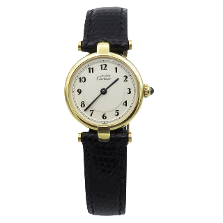 Montre Cartier Dame "Must Ronde" Vermeil Vers 1990. Quartz