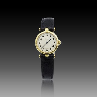 Montre Cartier Dame "Must Ronde" Vermeil Vers 1990. Quartz