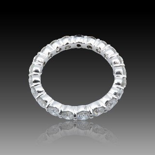 Alliance or gris 18k avec 2.20 Cts de Diamants Brillants . G-VS . Taille 51.