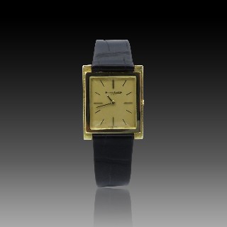 Montre Jaeger Rectangulaire Extraplate Or 18k mécanique Vers 1965.