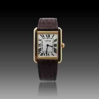 Montre Cartier Tank Solo Petit modèle Or rose 18k et acier Quartz Full set 