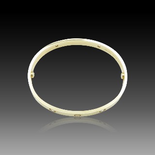 Bracelet Cartier Love 4 Diamants vers 2010 Or jaune 18K . Taille 19 .