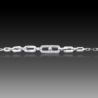 Sautoir Messika Move Uno Or gris 18k avec Diamants .90 cm. qualité G-VS 