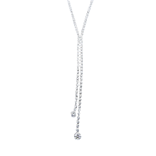 Collier Négligé en Or gris 18k avec 2,50 Cts de Diamants qualité G-VS 