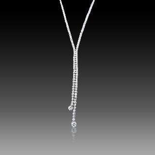 Collier Négligé en Or gris 18k avec 2,50 Cts de Diamants .qualité G-VS 