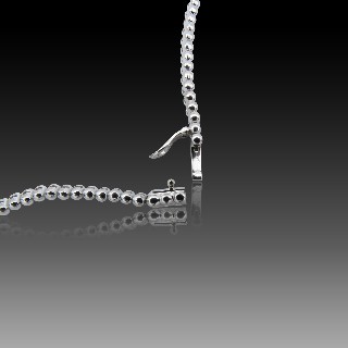 Collier Négligé en Or gris 18k avec 2,50 Cts de Diamants .qualité G-VS 