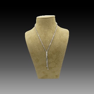 Collier Négligé en Or gris 18k avec 2,50 Cts de Diamants .qualité G-VS 