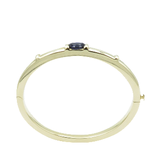 Bracelet Chaumet rigide ouvrant Or jaune 18k "GIOIA" avec Iolite . 