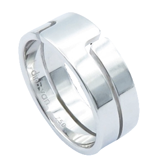 Bague Dinhvan en Or Gris 18 Cts modèle "Seventies" Taille 53. Bague Dinhvan en Or Gris 18 Cts modèle "Seventies" Taille 53.