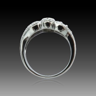 Bague en Platine massif avec Saphirs et Diamants brillants.Taille 49.