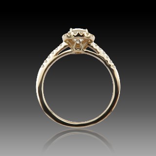 Solitaire en Or rose 18 Cts avec Diamant brillant 0.68 Cts E-VS1 + 0.24 Cts.