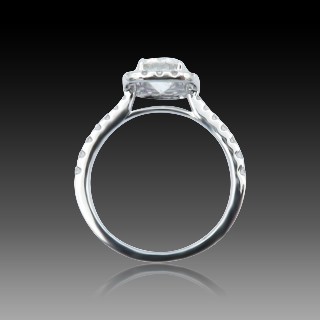 Solitaire en Or gris 18 Cts avec Diamant brillant 1,16 Cts E-VS2 + 0,48 Cts