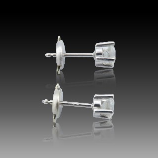 Puces d'oreilles Diamants 2 x 0.35 Cts Qualité G-SI en Or Gris 18k 