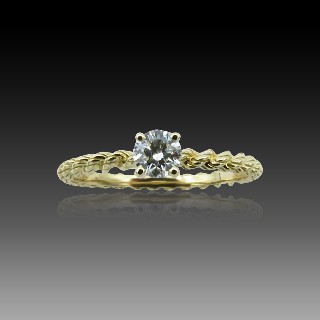 Solitaire Boucheron "Serpent Bohème" or jaune Diamant 0,23 Ct. E/VVS2 .Taille 54