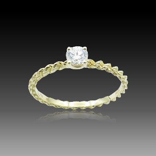 Solitaire Boucheron "Serpent Bohème" or jaune Diamant 0,23 Ct. E/VVS2 .Taille 54