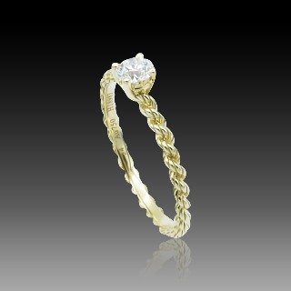 Solitaire Boucheron "Serpent Bohème" or jaune Diamant 0,23 Ct. E/VVS2 .Taille 54