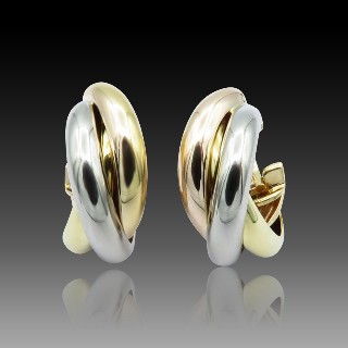 Boucles d'oreilles Cartier en or 18k "Trinity" petit modèle de 1998.