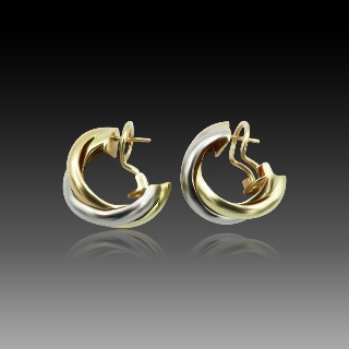 Boucles d'oreilles Cartier en or 18k "Trinity" petit modèle de 1998.