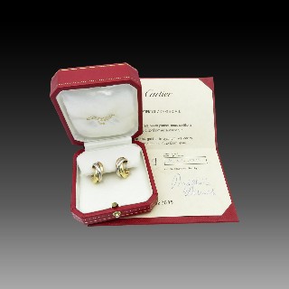 Boucles d'oreilles Cartier en or 18k "Trinity" petit modèle de 1998.