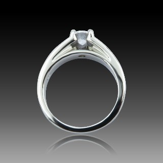 Bague solitaire Bulgari platine de 2006 Diamant 0.41 Ct D/VVS2 GIA. Taille 49