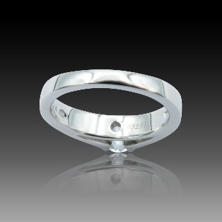 Bague solitaire Bulgari platine de 2006 Diamant 0.41 Ct D/VVS2 GIA. Taille 49