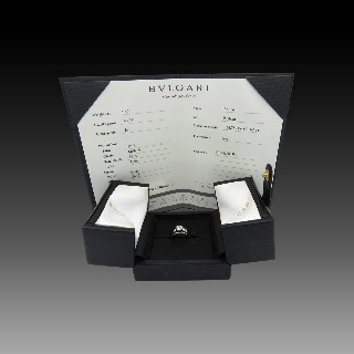 Bague solitaire Bulgari platine de 2006 Diamant 0.41 Ct D/VVS2 GIA. Taille 49