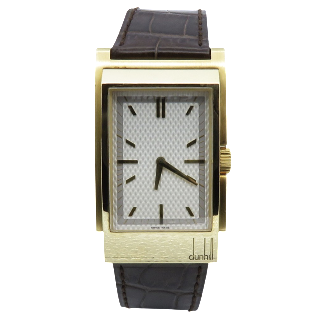 Montre Alfred Dunhill Homme rectangulaire D-Type 8038 en Or jaune 18 Cts.Quartz.