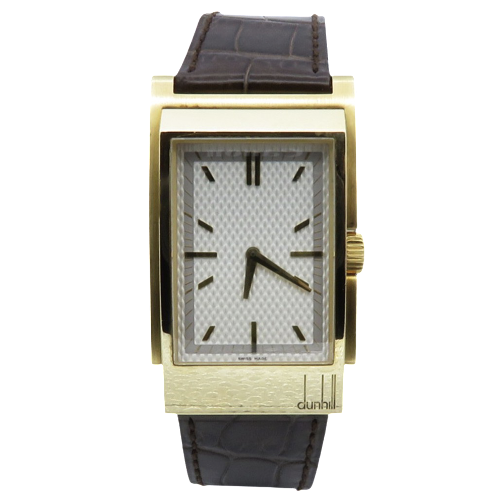 Montre Alfred Dunhill Homme rectangulaire D-Type 8038 en Or jaune 18 Cts.Quartz.