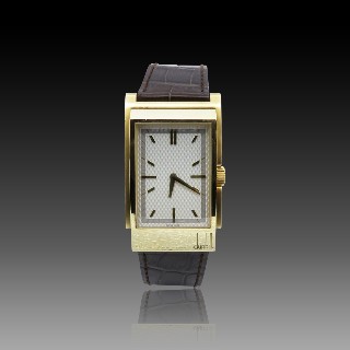 Montre Dunhill Homme rectangulaire en Or jaune 18 Cts. Quartz.