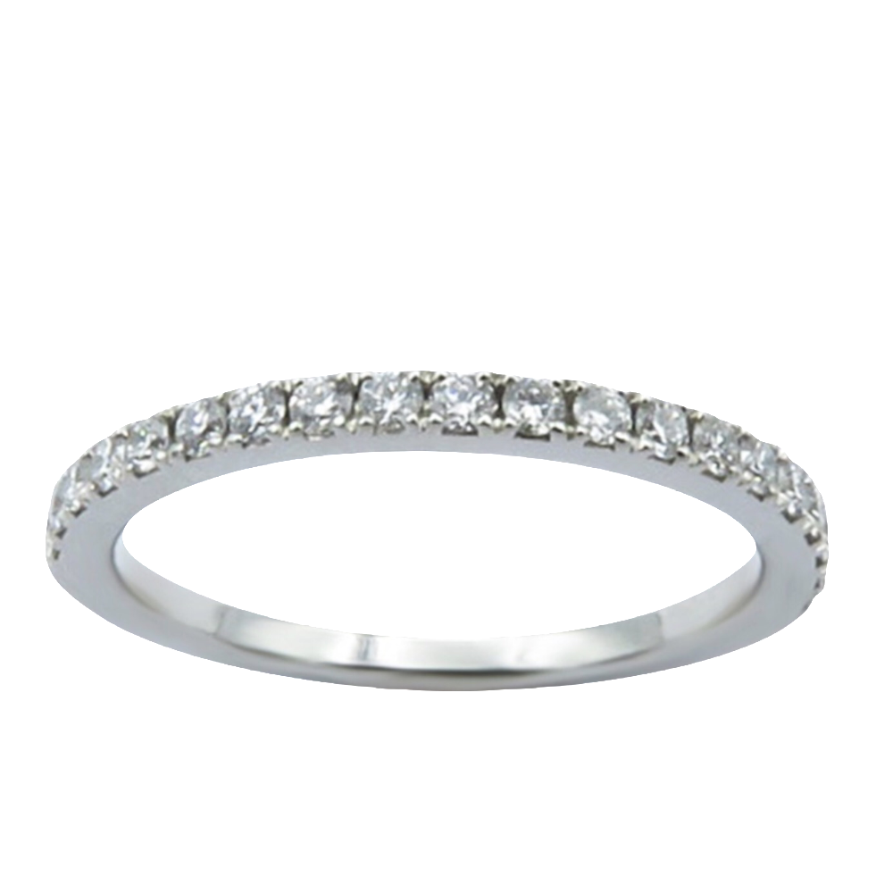 Alliance "De Beers" Platine " Classic demi pavée" avec 0.22 Cts Diamants. Taille 49