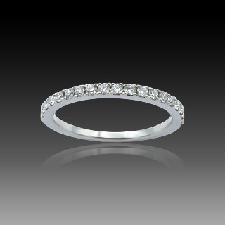 Alliance "De Beers" Platine " Classic demi pavée" avec 0.22 Cts Diamants. Taille 49