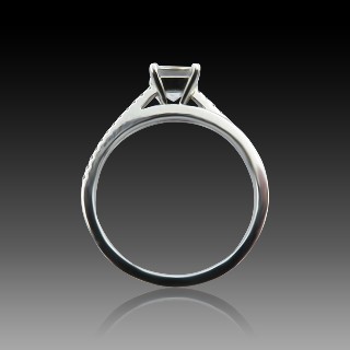 Solitaire De Beers "The promise" platine Diamant 0,73 Ct.F-VS1 .Taille 53