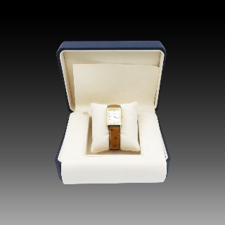 Montre Jaeger LeCoultre Reverso Médium en Or et Acier Quartz de 2001. Full set.