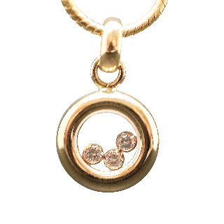 Pendentif Chopard Happy Diamonds Or jaune 18k Diamants .