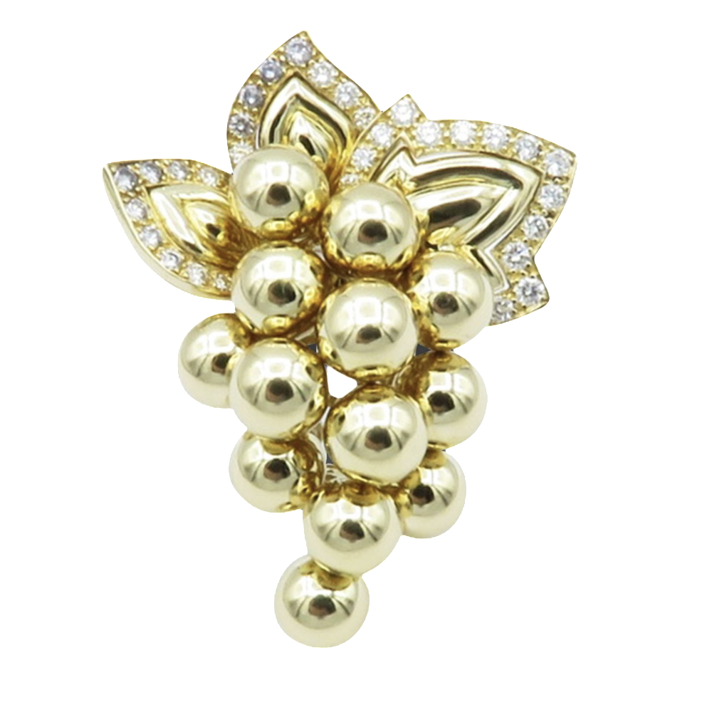 Broche Boucheron Or jaune 18 Cts Vers 1965 avec Diamants. 