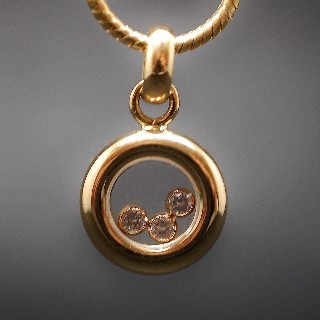 Pendentif Chopard Happy Diamonds Or jaune 18k Diamants .