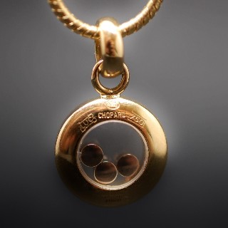 Pendentif Chopard Happy Diamonds Or jaune 18k Diamants .