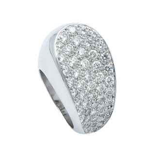 Bague FRED "Candy" en Or gris 18k Diamants Full pavé .Taille 52. Full Set