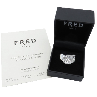 Bague FRED "Candy" en Or gris 18k Diamants Full pavé .Taille 52. Full Set