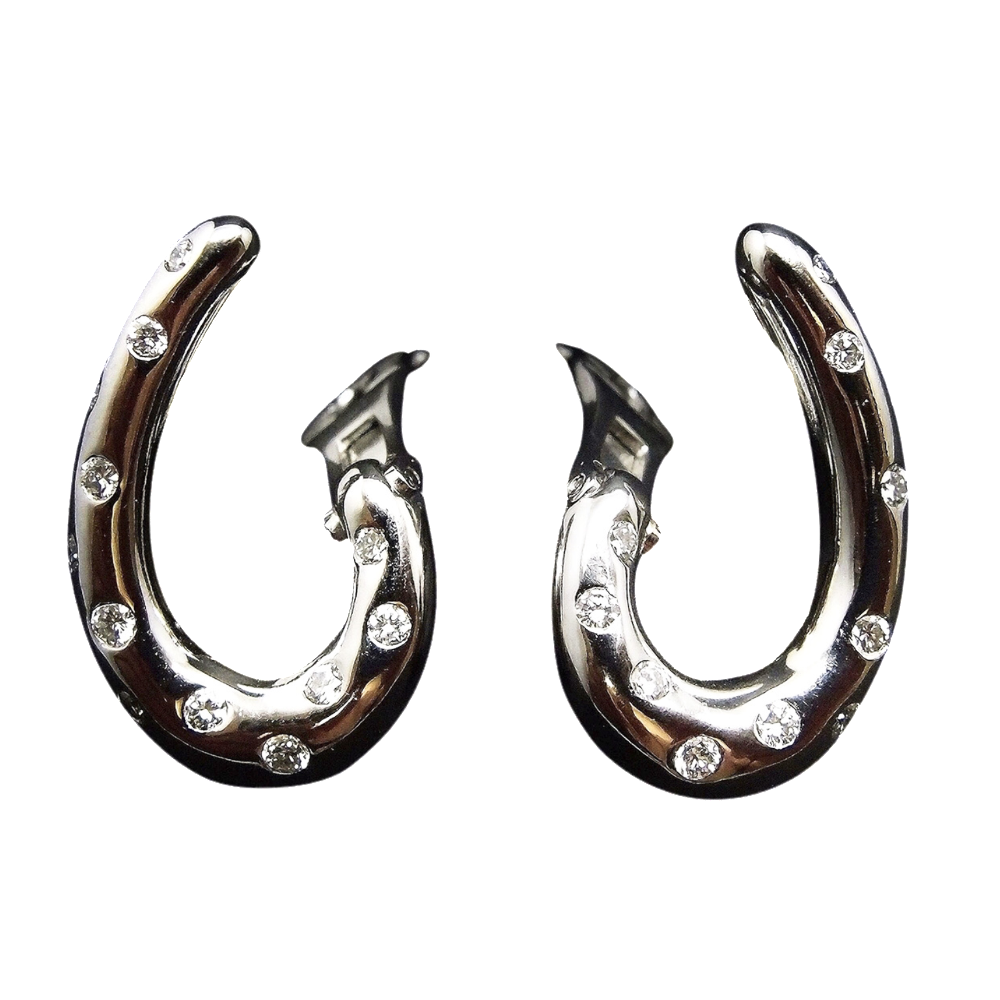 Boucles d'oreilles Boucheron "Massai" Or gris 18k Diamants Boucles d'oreilles Boucheron "Massai" Or gris 18k Diamants