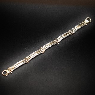 Bracelet or jaune 18k avec Pierres naturelles et diamants