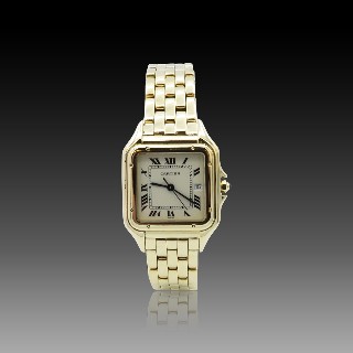 Montre Cartier homme "Panthère" Or 18k massif quartz Vers 1990.