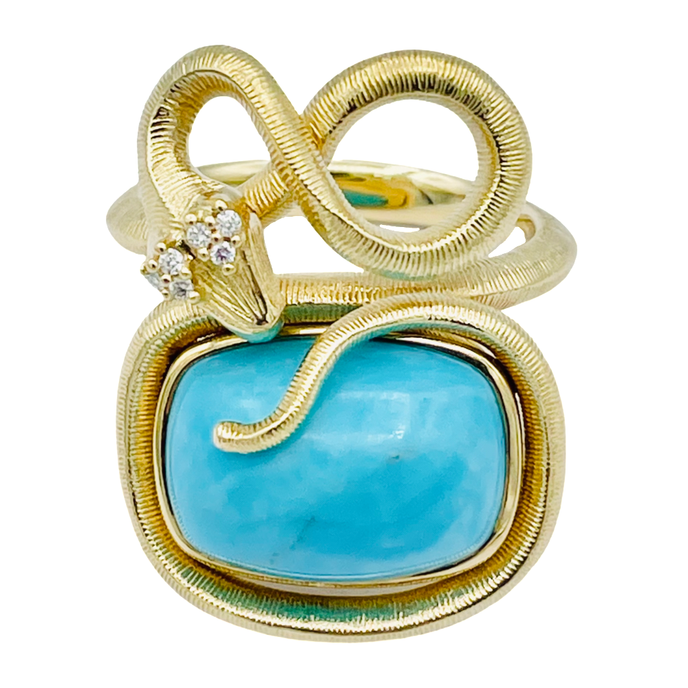 Bague Ole Lynggaard Snake turquoise et diamants